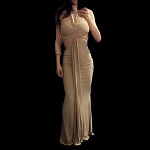 Windsor Taupe cut out gown